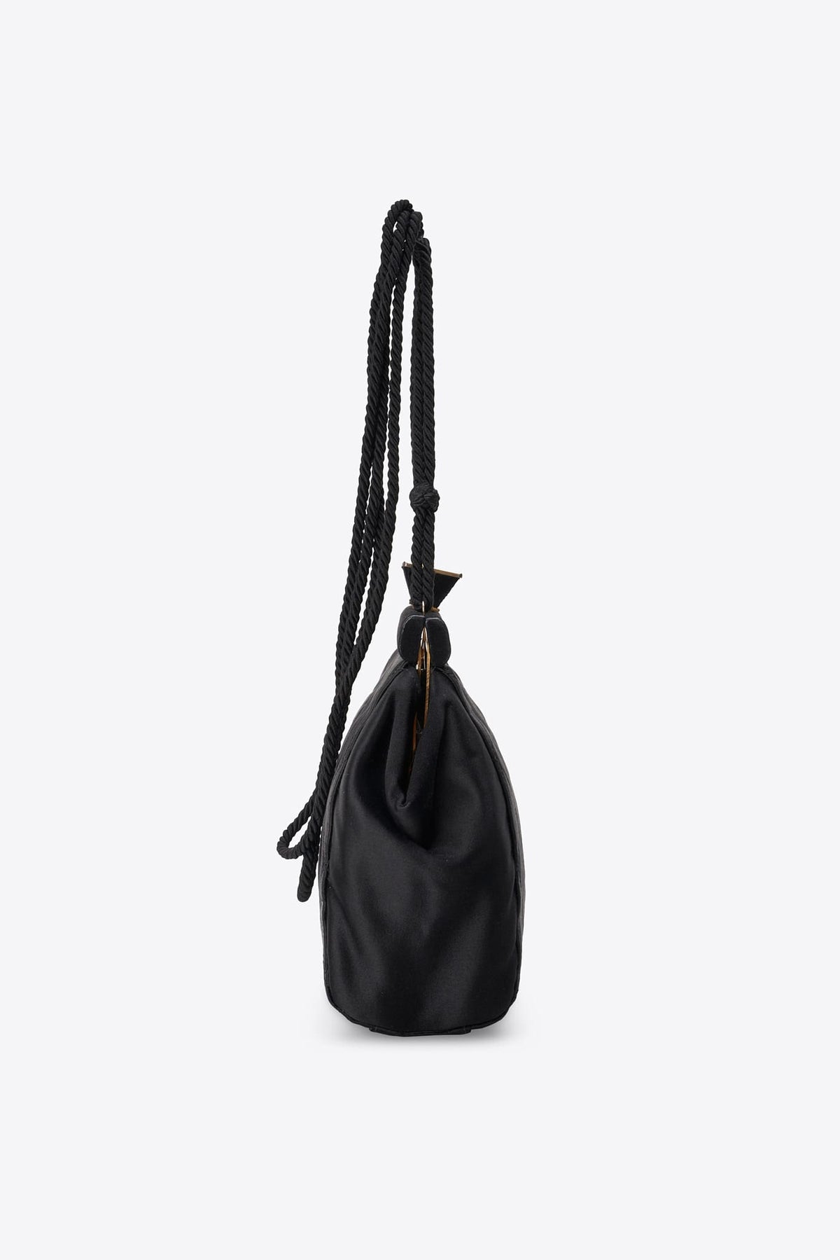 Vintage Prada Black Quilted Satin Frame Bag