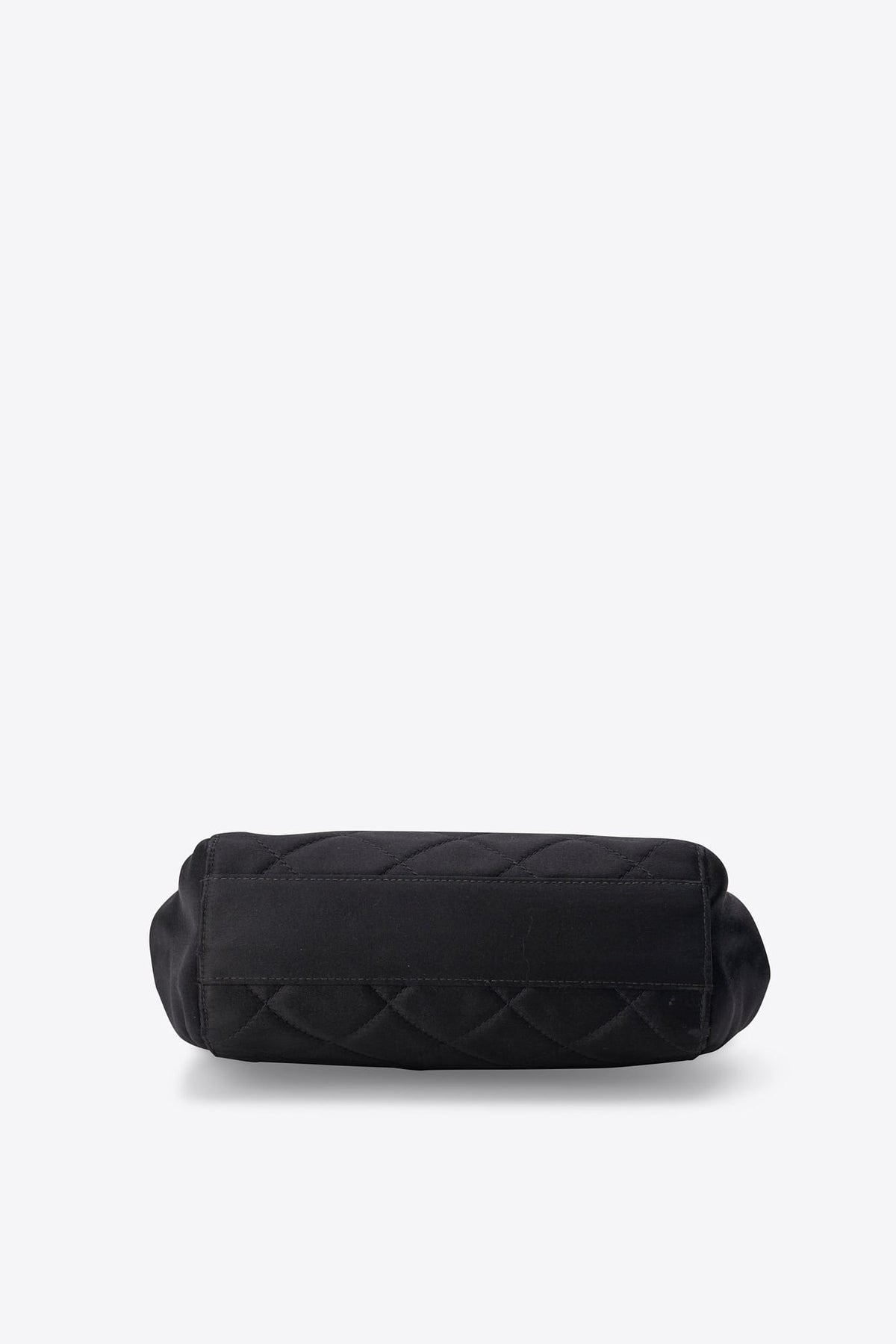 Vintage Prada Black Quilted Satin Frame Bag