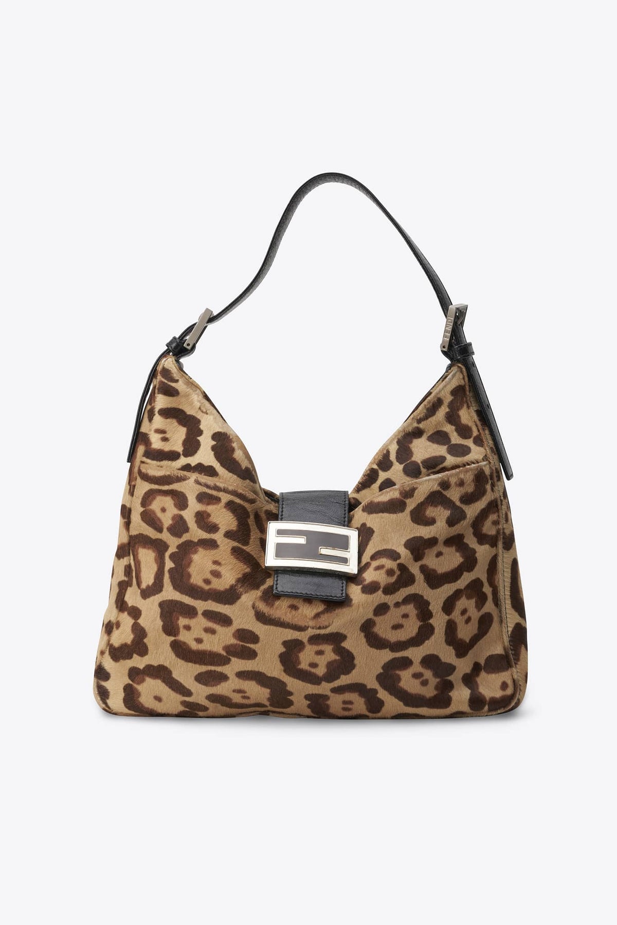 Vintage Fendi Shoulder Bag in Leopard Print Calf Hair