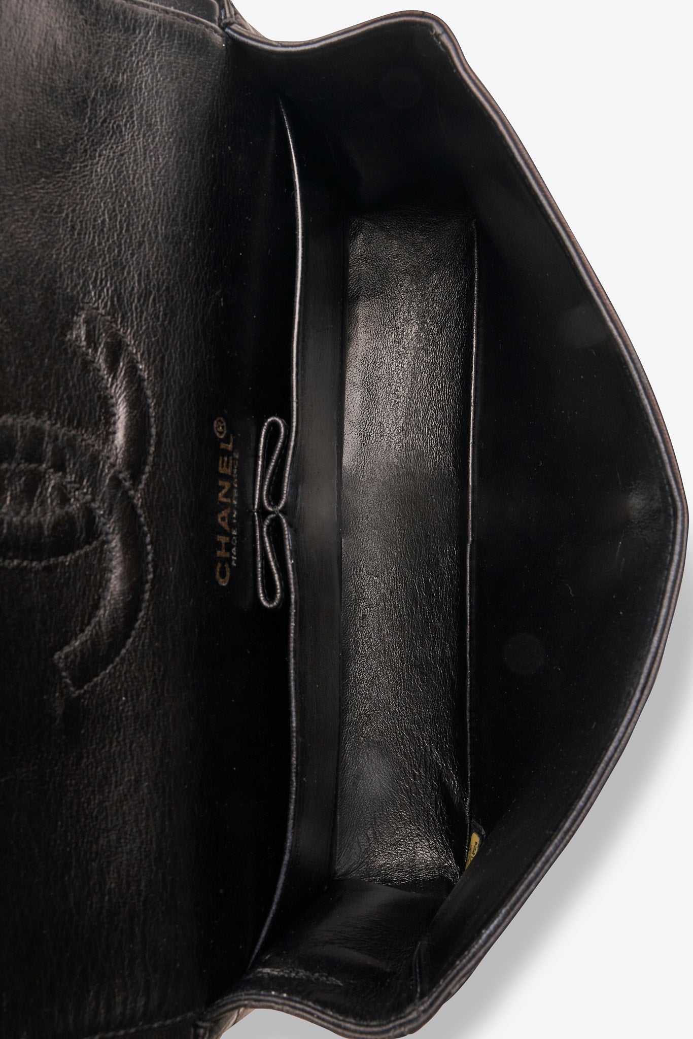 Vintage Chanel Medium Double Flap Bag Black Quilted Leather with 24k Gold Plated Hardware