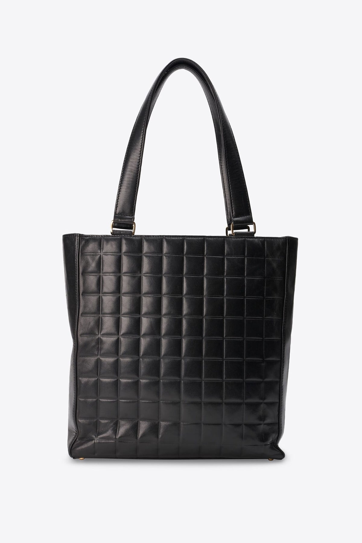 Vintage Chanel Black Leather CC Tote Bag 2000–2002