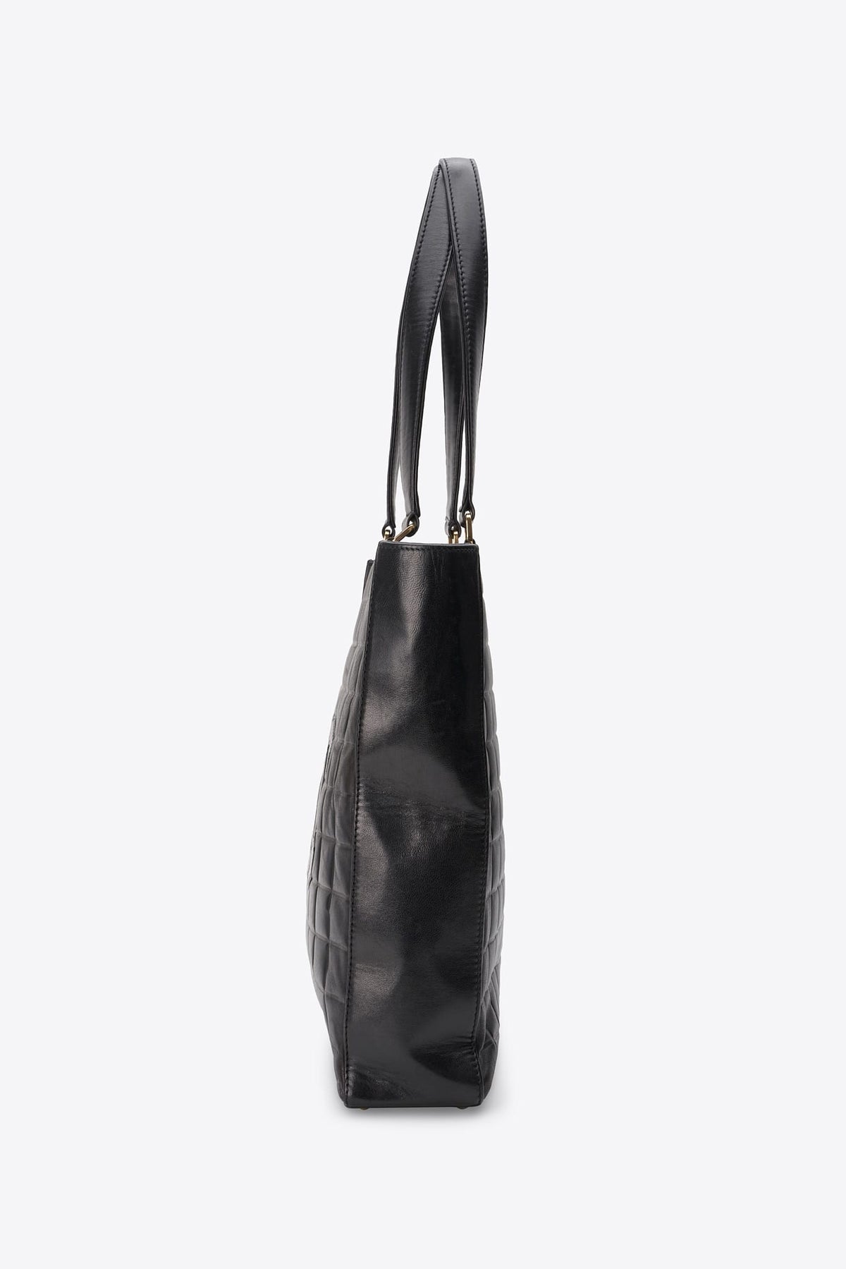 Vintage Chanel Black Leather CC Tote Bag 2000–2002