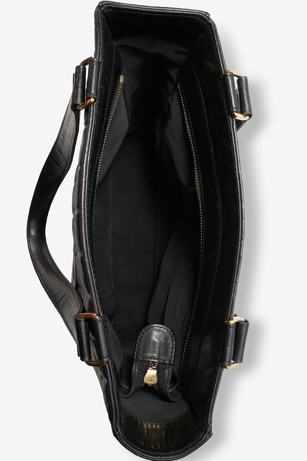 Vintage Chanel Black Leather CC Tote Bag 2000–2002