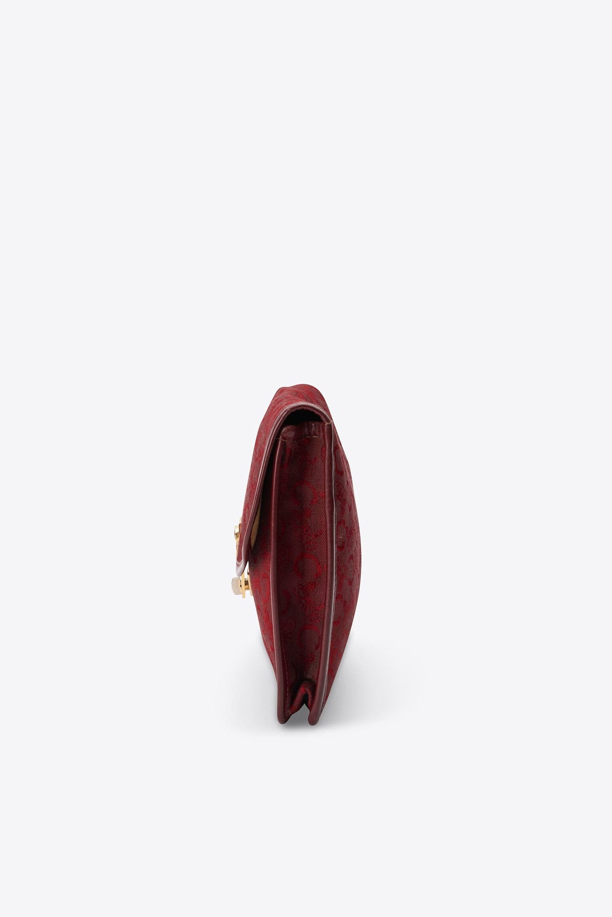 Vintage Celine Burgundy Monogram Canvas Clutch Bag