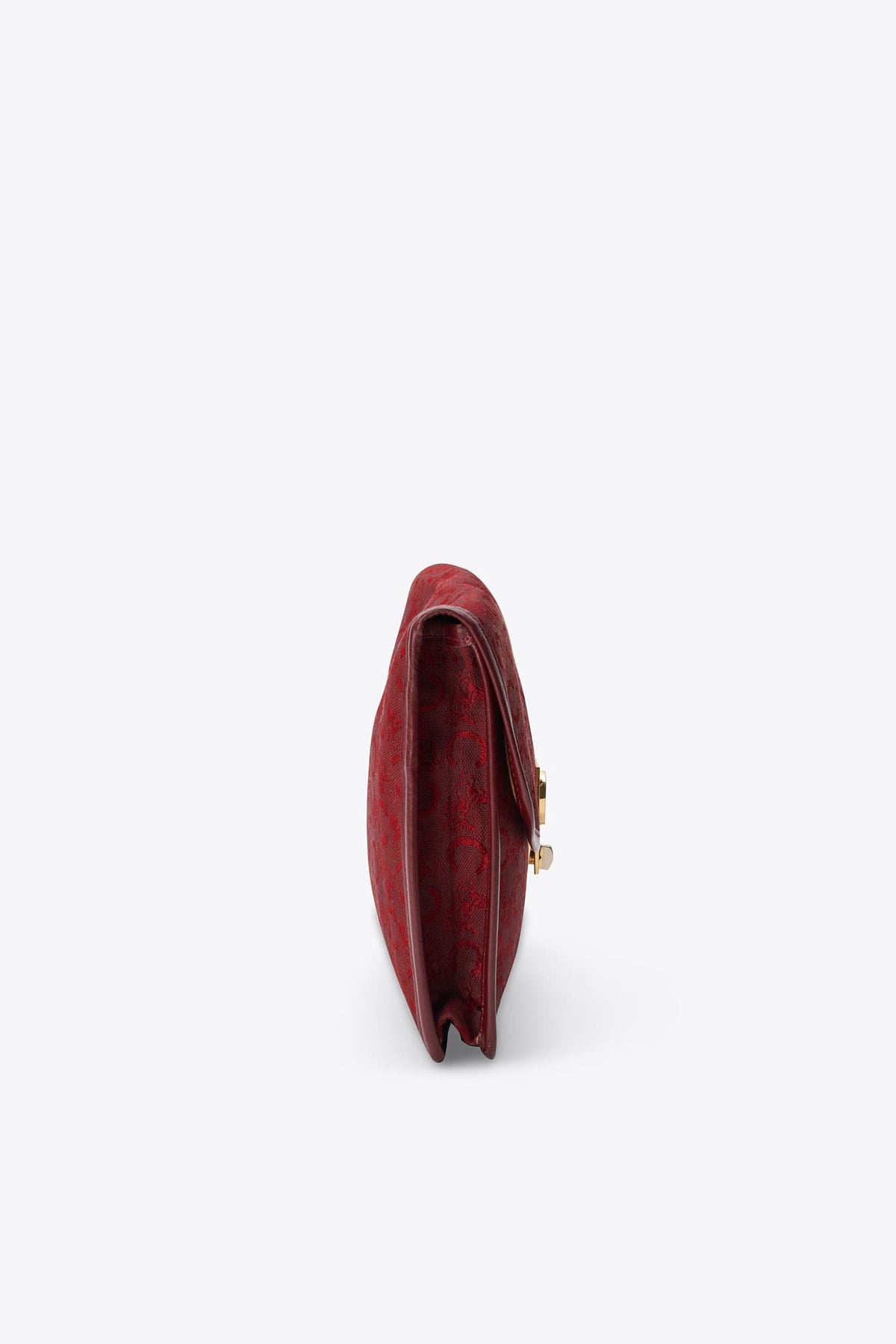 Vintage Celine Burgundy Monogram Canvas Clutch Bag