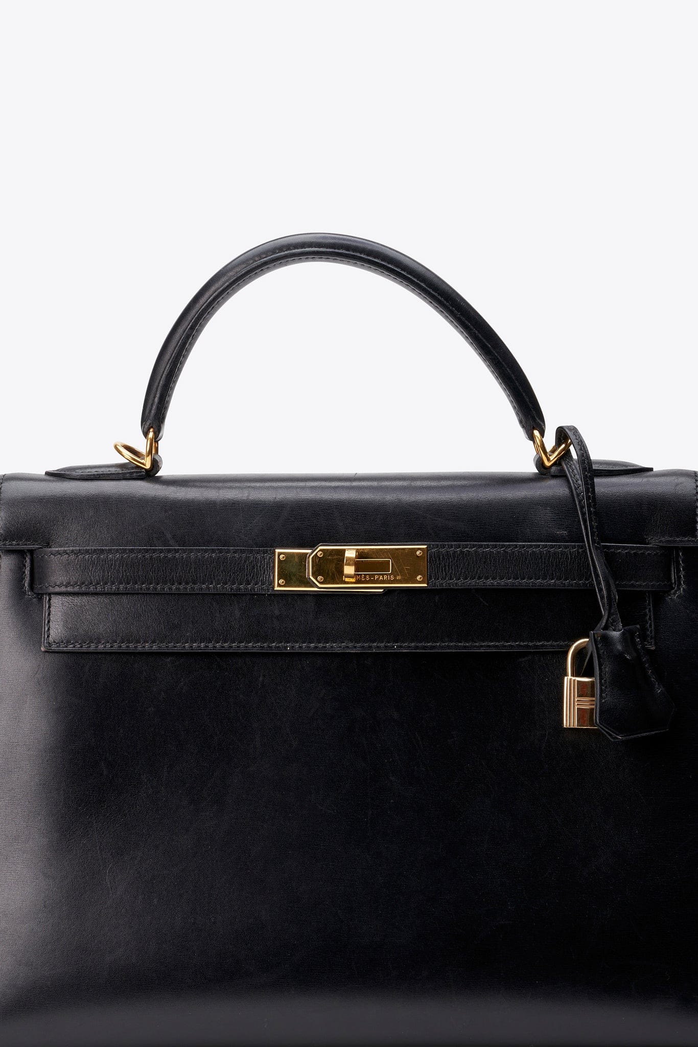 Hermès Kelly Sellier 32 in Black Box Calf with Gold Hardware
