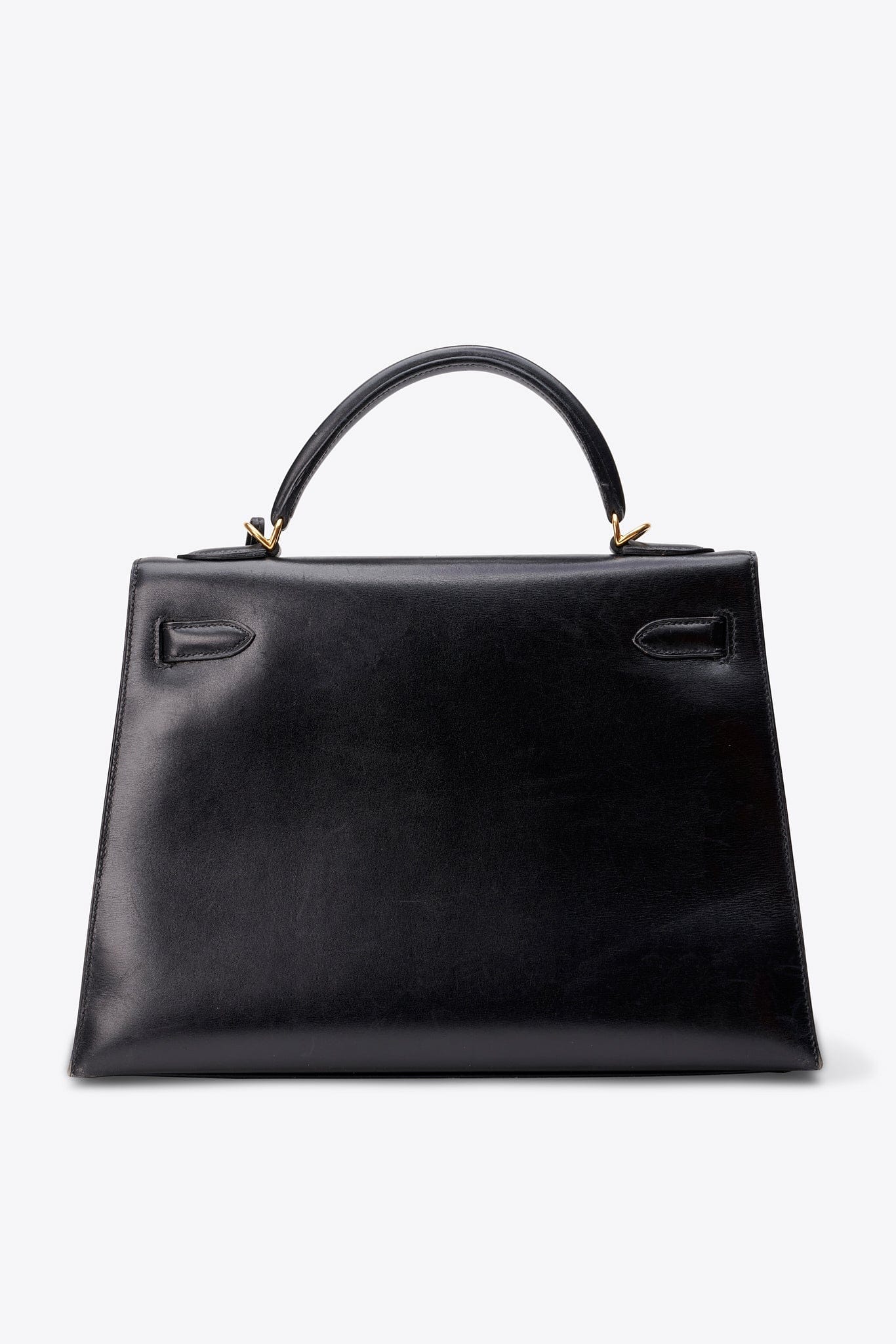Hermès Kelly Sellier 32 in Black Box Calf with Gold Hardware
