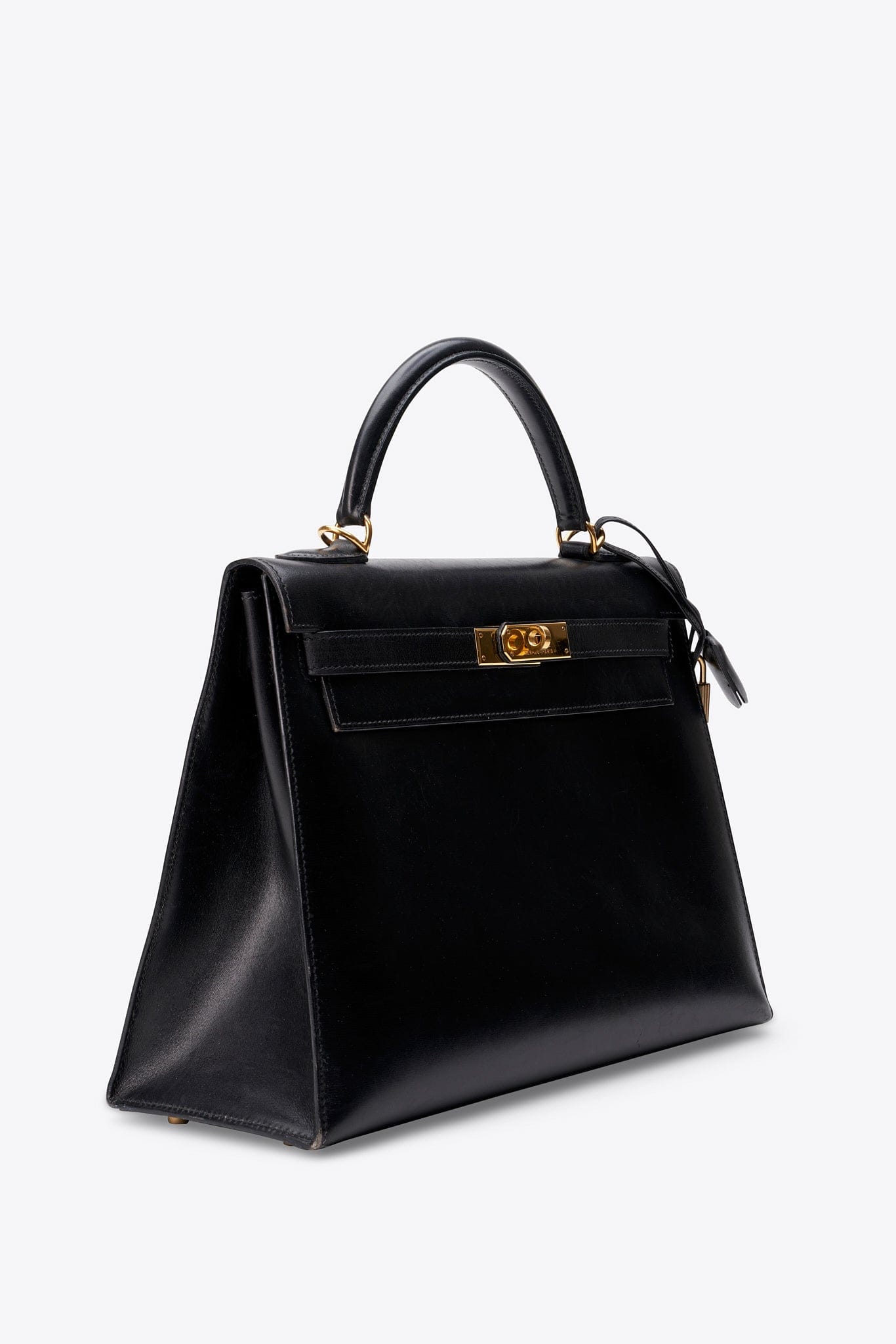 Hermès Kelly Sellier 32 in Black Box Calf with Gold Hardware – The