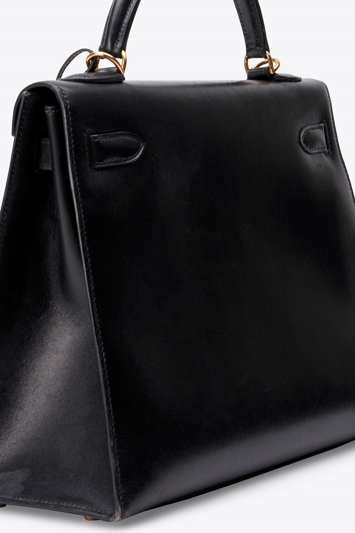 Hermès Kelly Sellier 32 in Black Box Calf with Gold Hardware