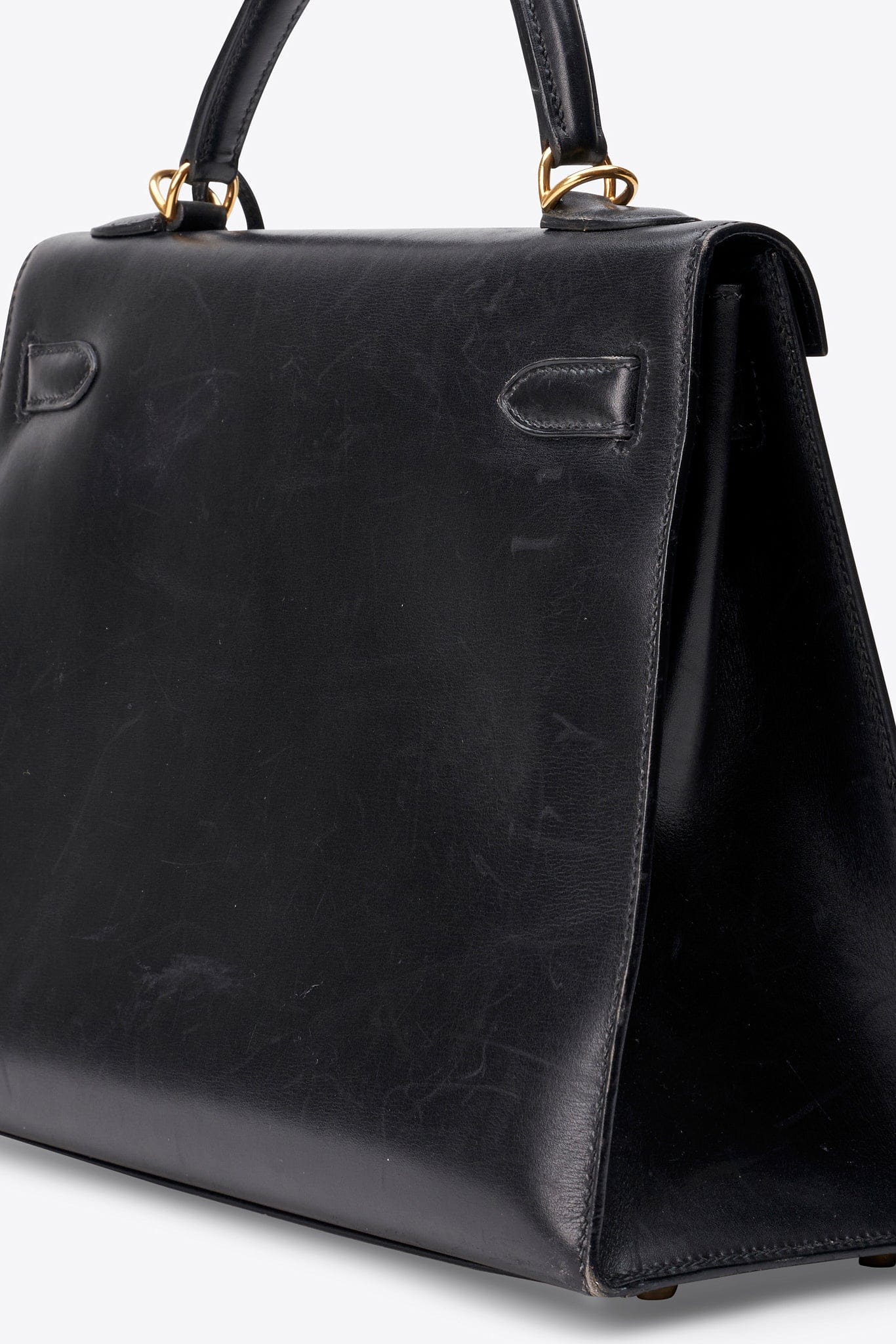 Hermès Kelly Sellier 32 in Black Box Calf with Gold Hardware