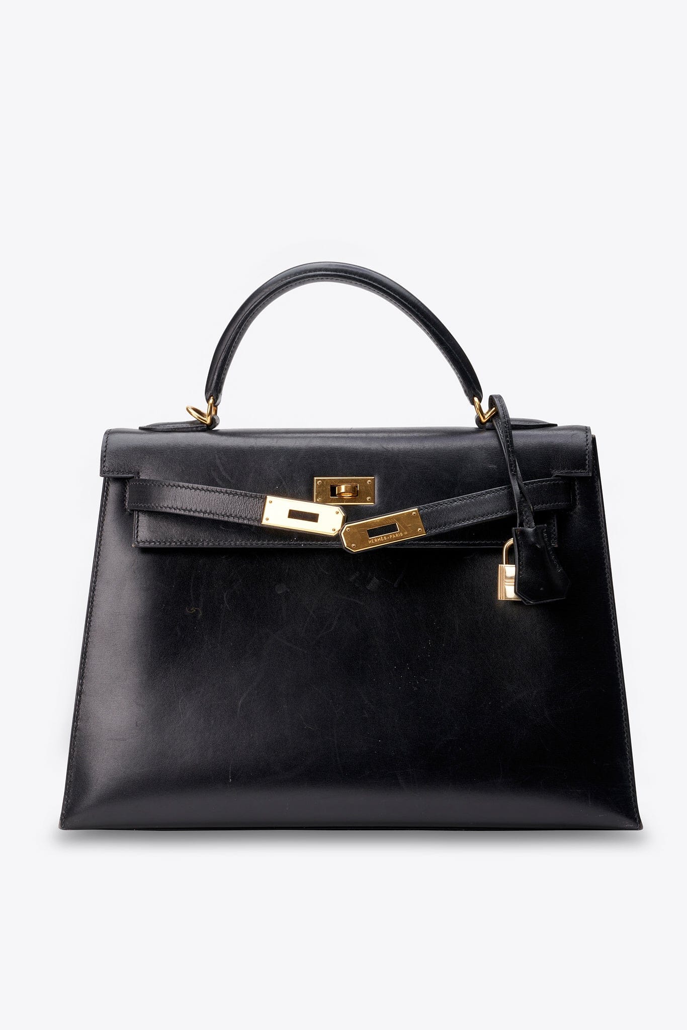Hermès Kelly Sellier 32 in Black Box Calf with Gold Hardware – The