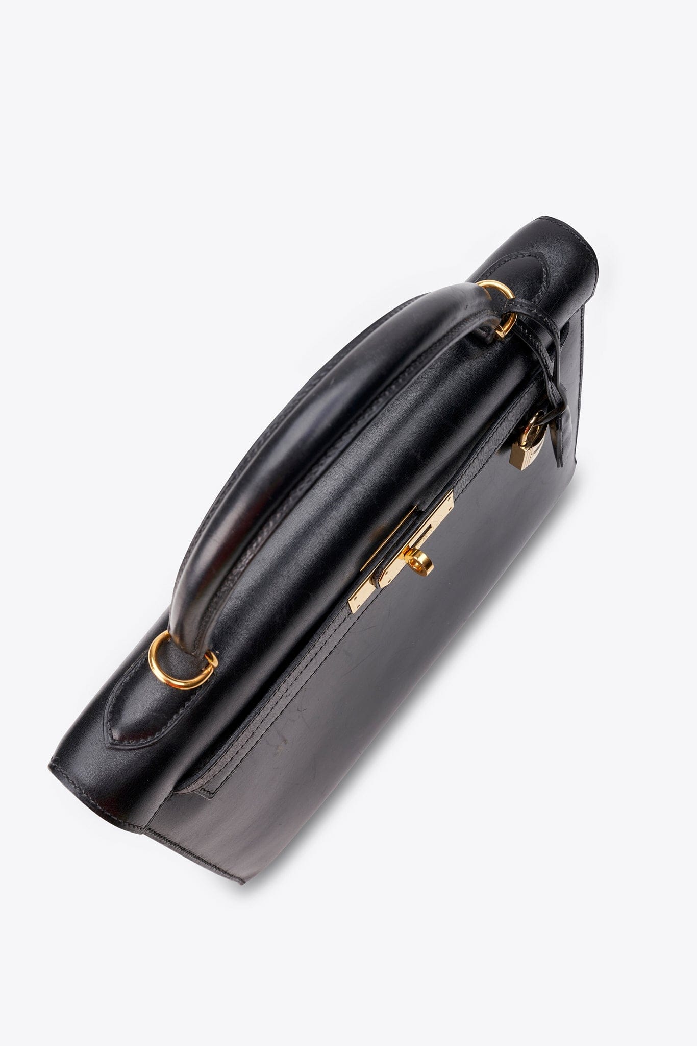 Hermès Kelly Sellier 32 in Black Box Calf with Gold Hardware