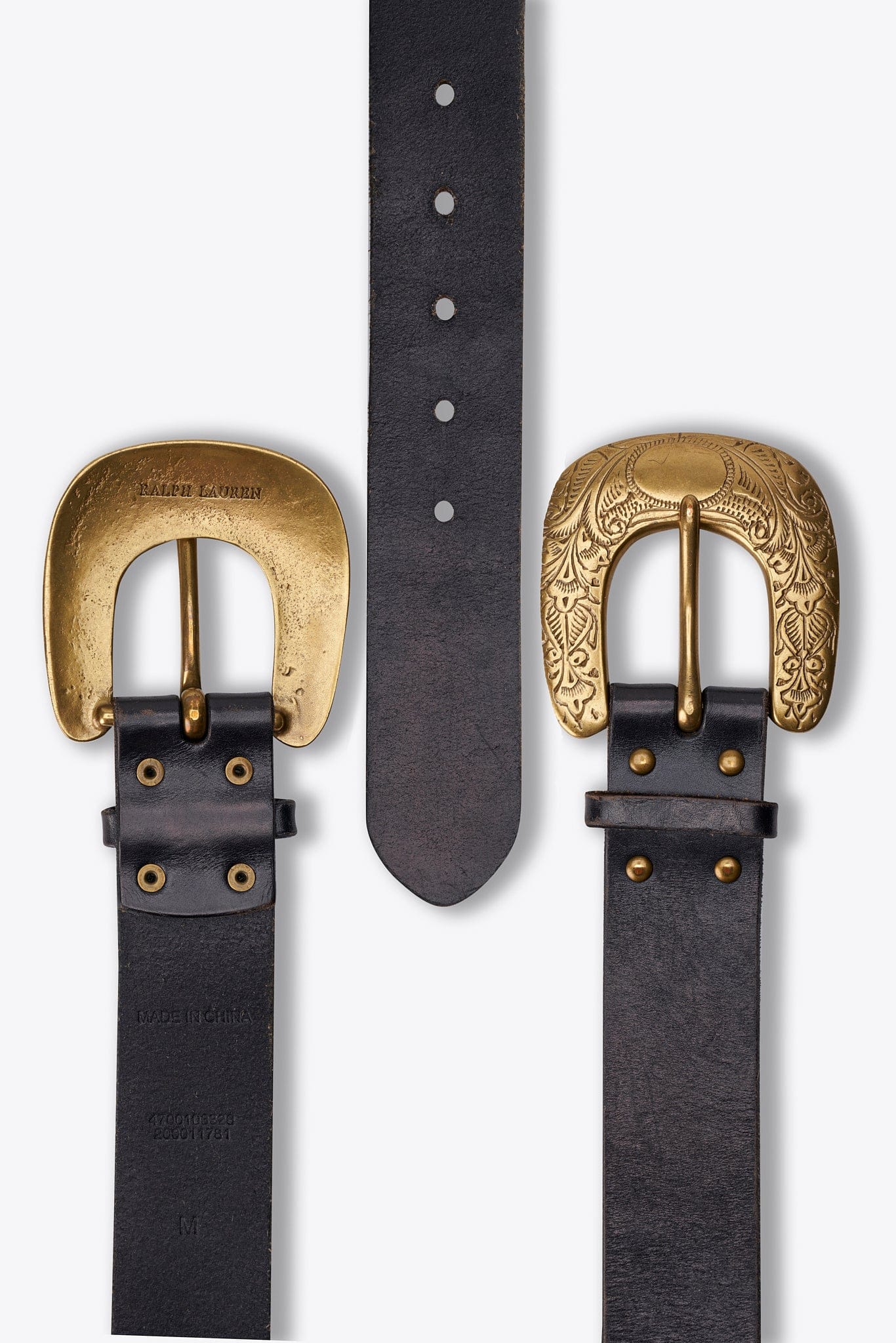 Vintage Ralph Lauren Black Leather Belt