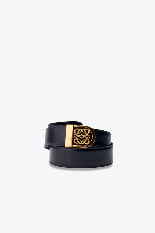 Vintage Loewe Anagram Marineblauer Ledergürtel