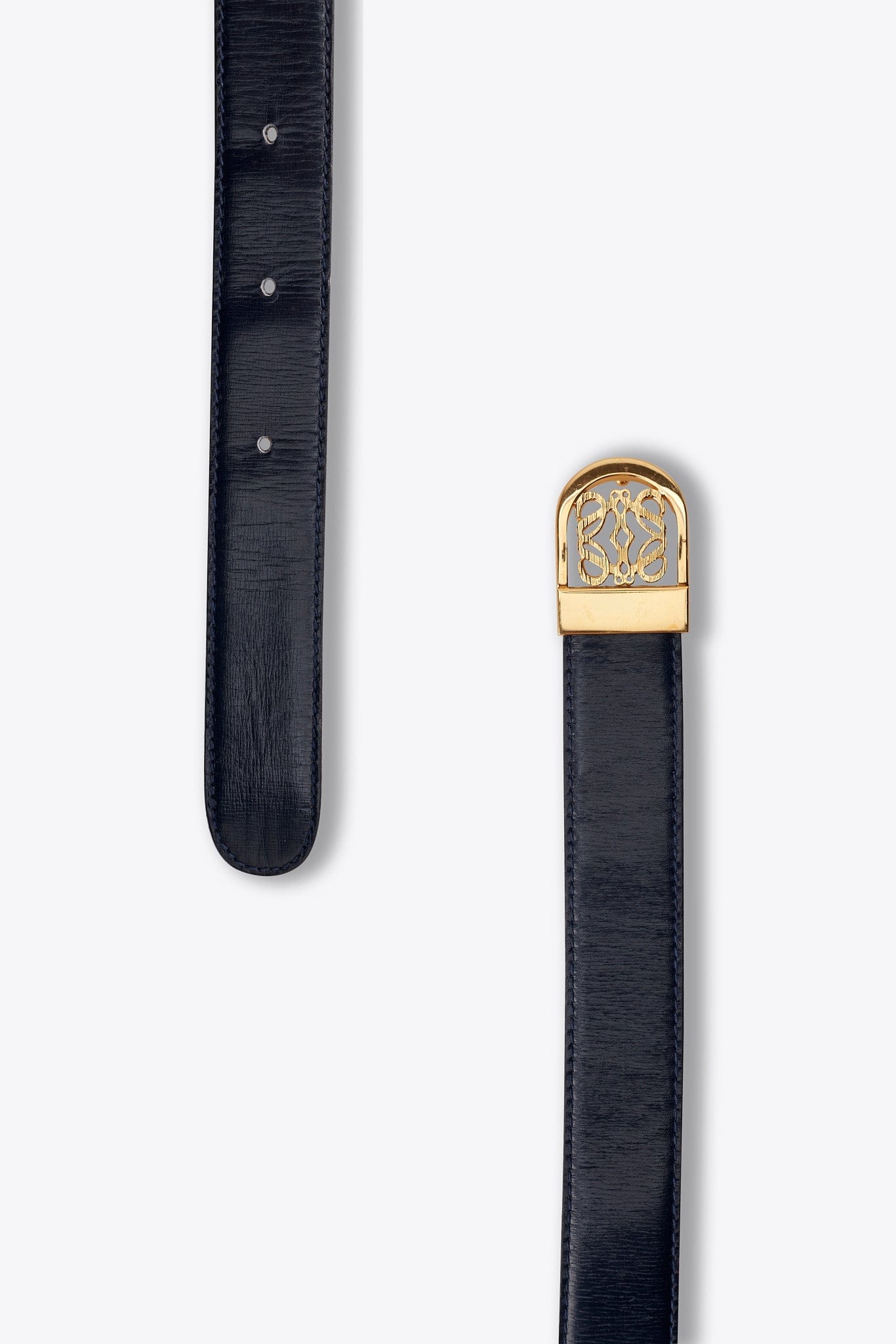 Cintura vintage in pelle blu scuro Loewe Anagram