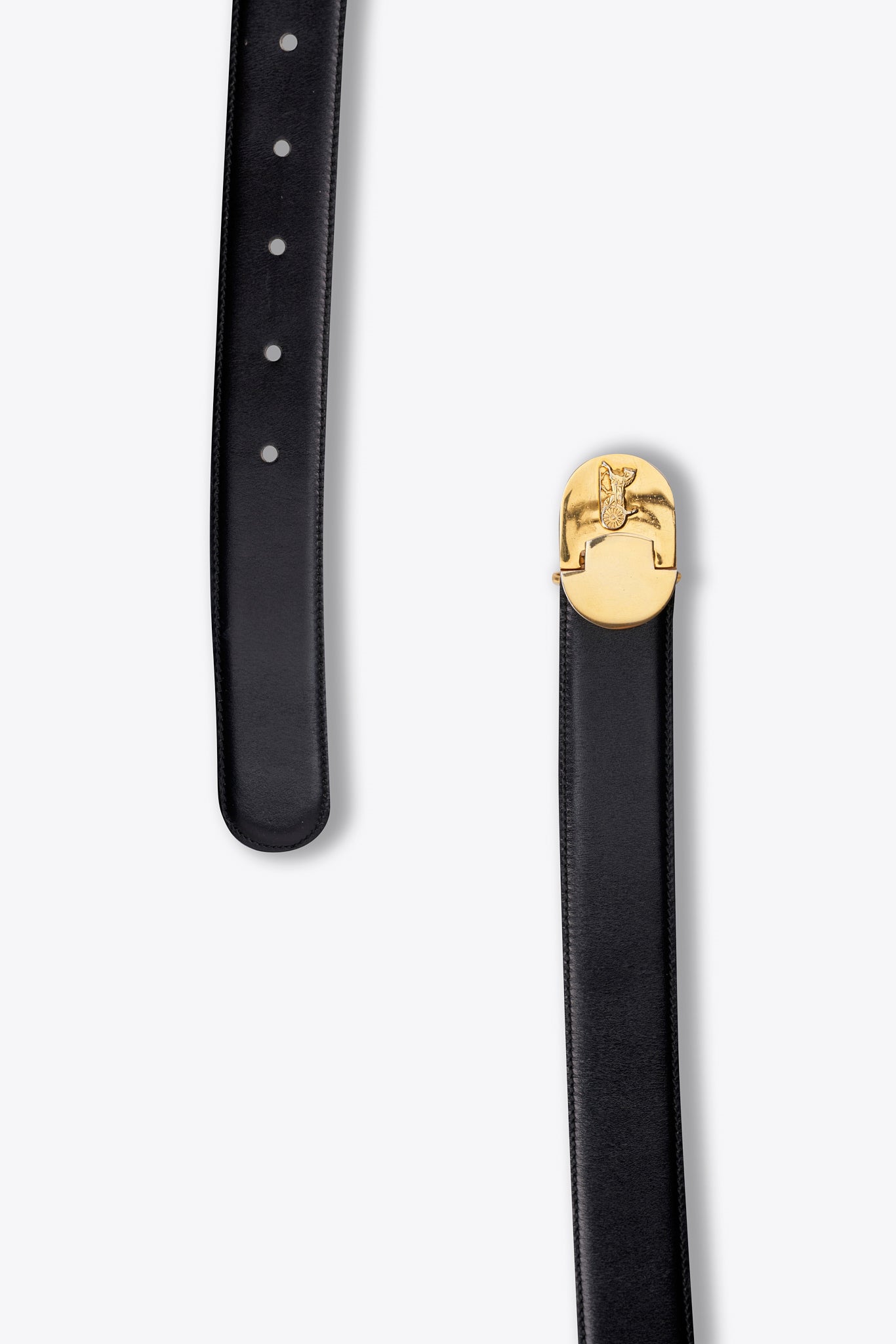 Vintage Celine Sulky Black Leather Belt