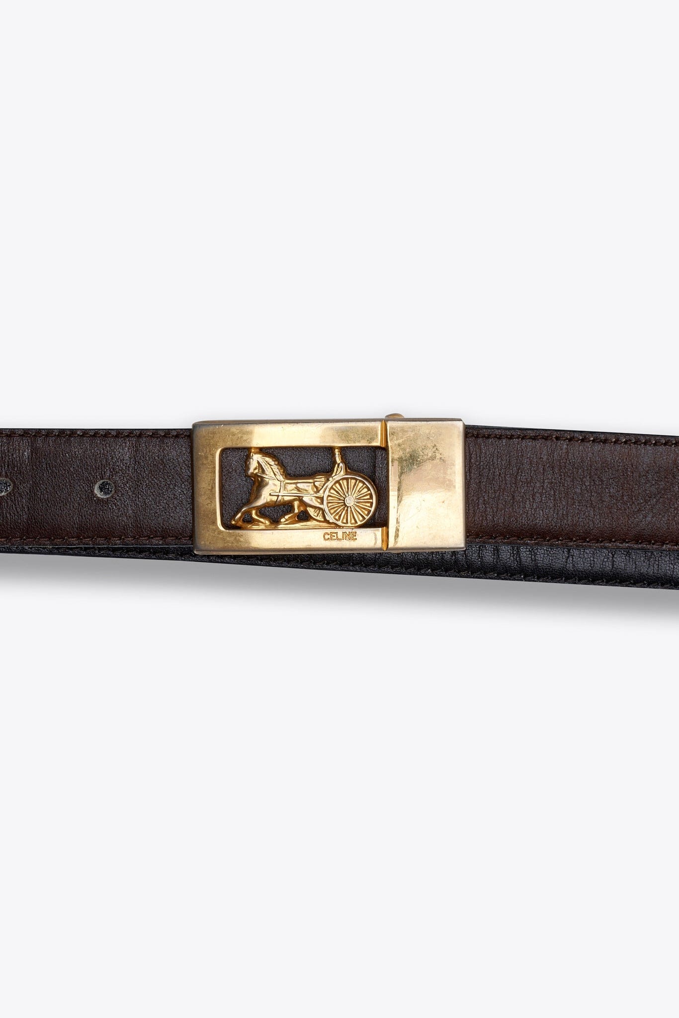 Vintage Celine Sulky Brown Leather Belt
