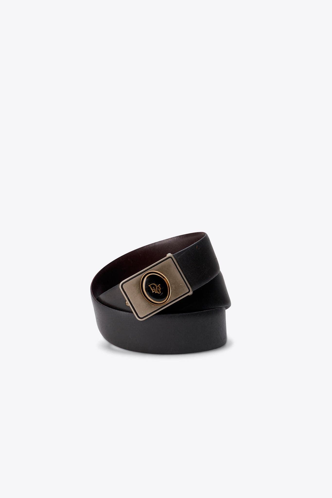 Vintage Christian Dior Black Leather Belt