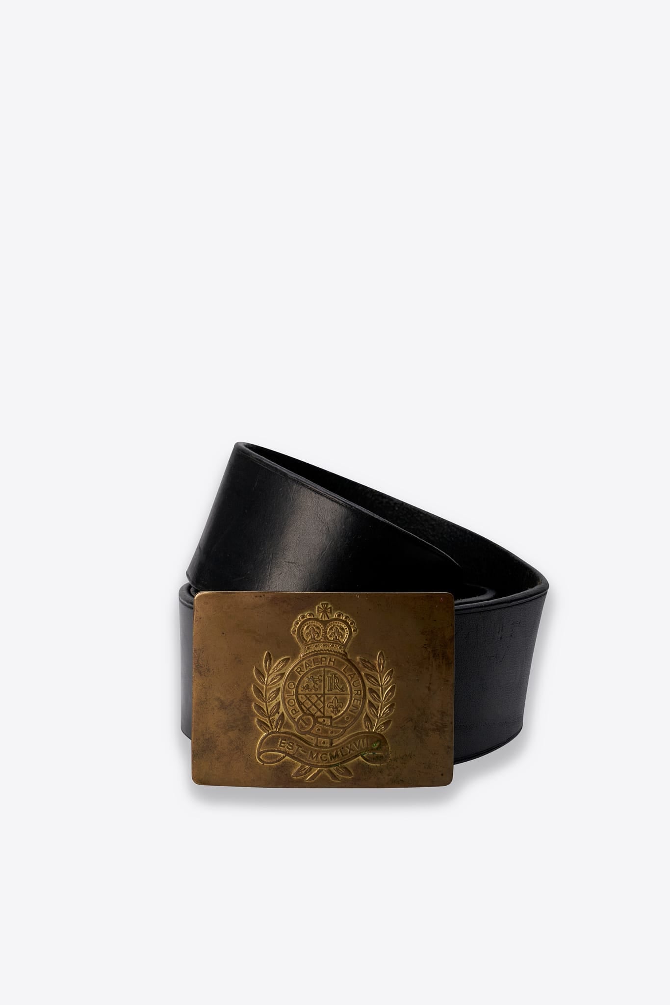 Vintage Ralph Lauren Polo Crest Buckle Leather Belt