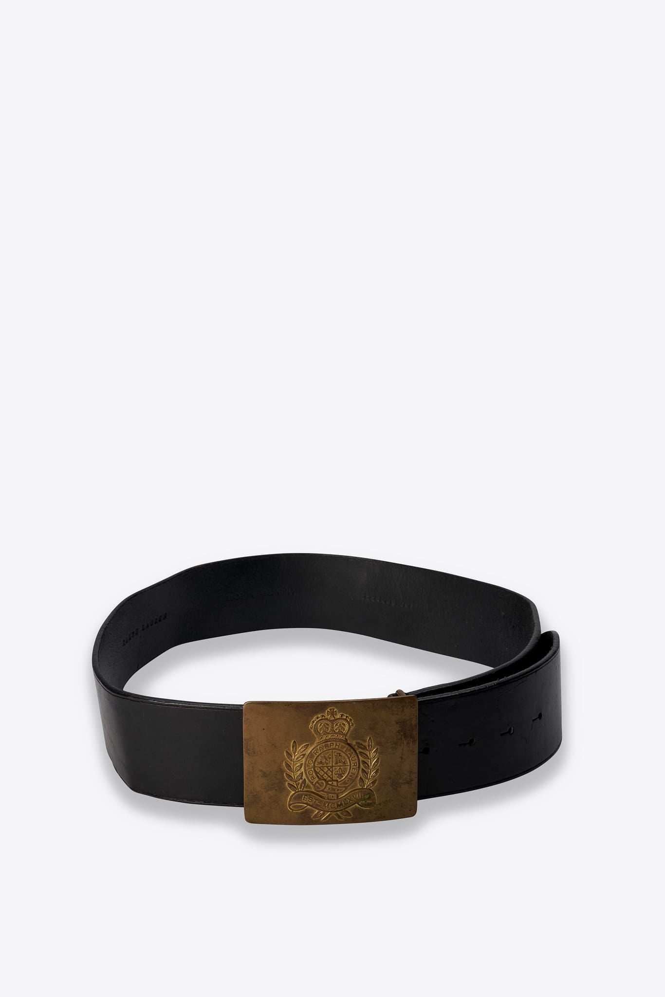 Vintage Ralph Lauren Polo Crest Buckle Leather Belt