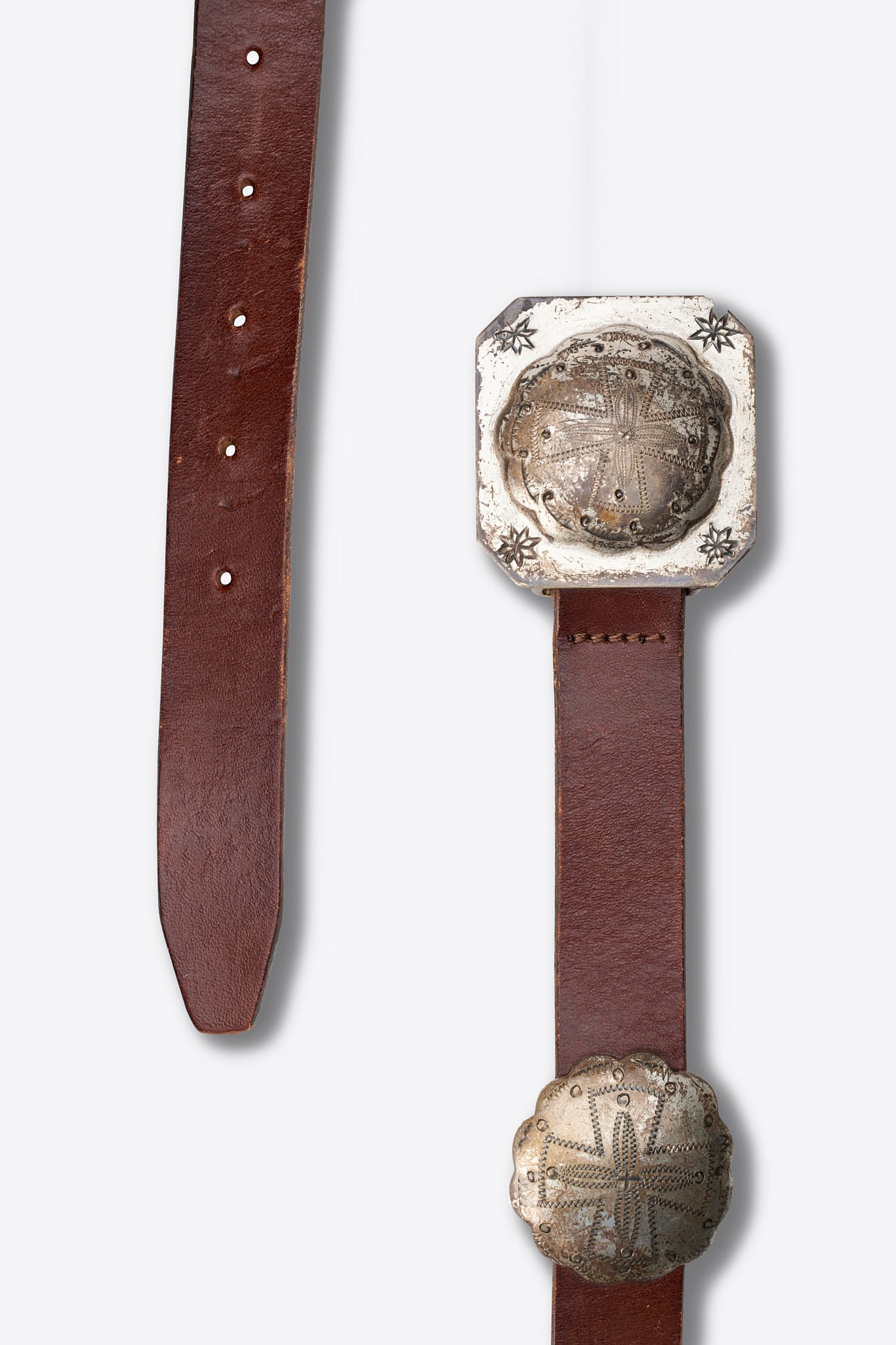 Vintage Ralph Lauren Concho Tan Leather Belt