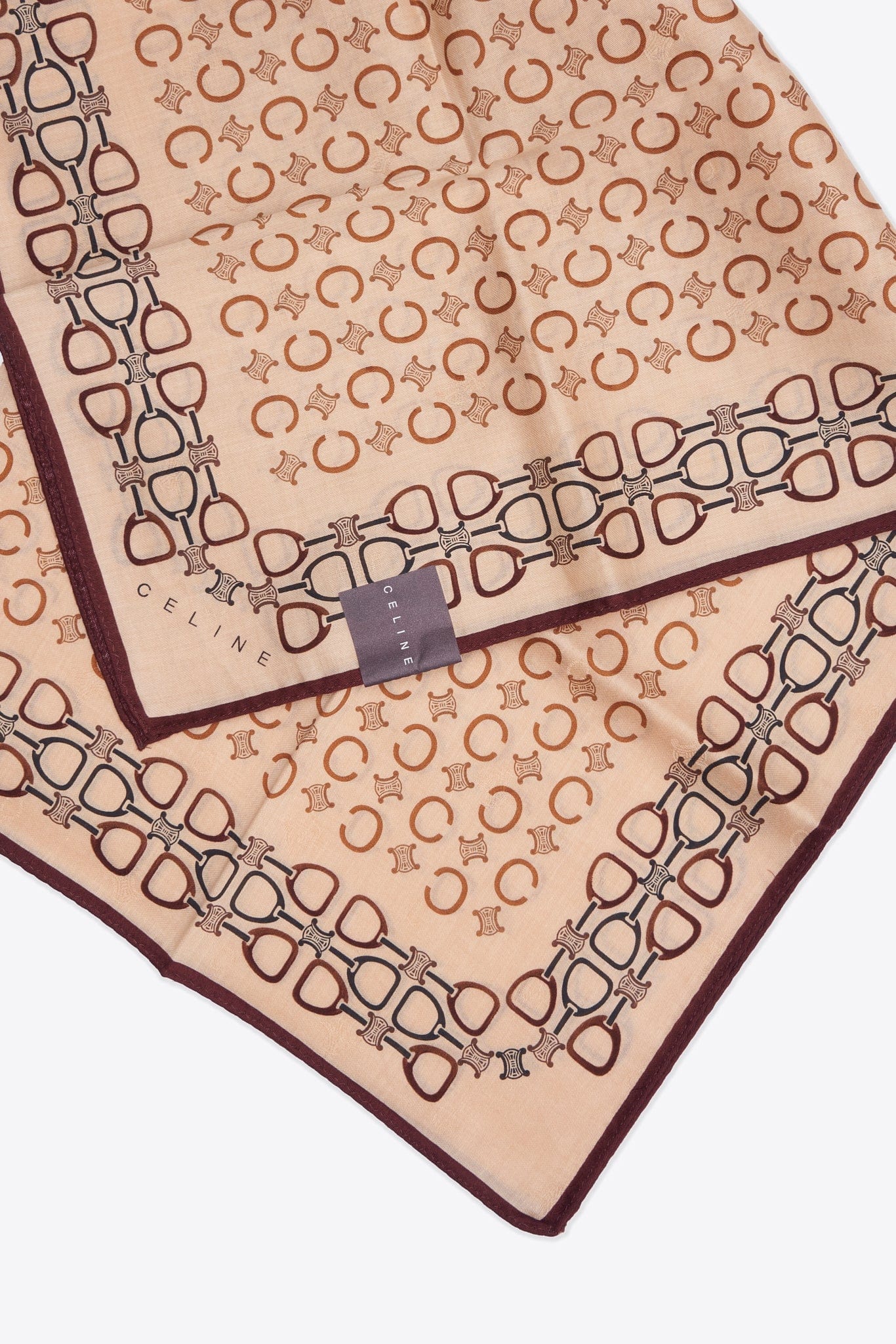 Vintage Celine Beige Cotton Scarf