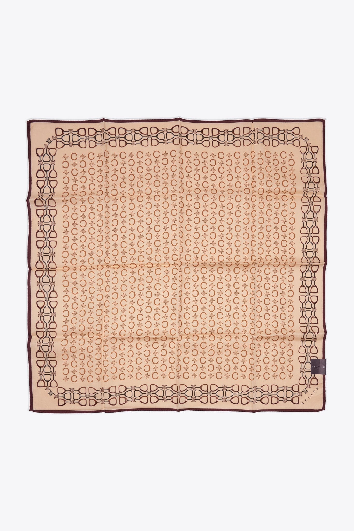 Vintage Celine Beige Cotton Scarf