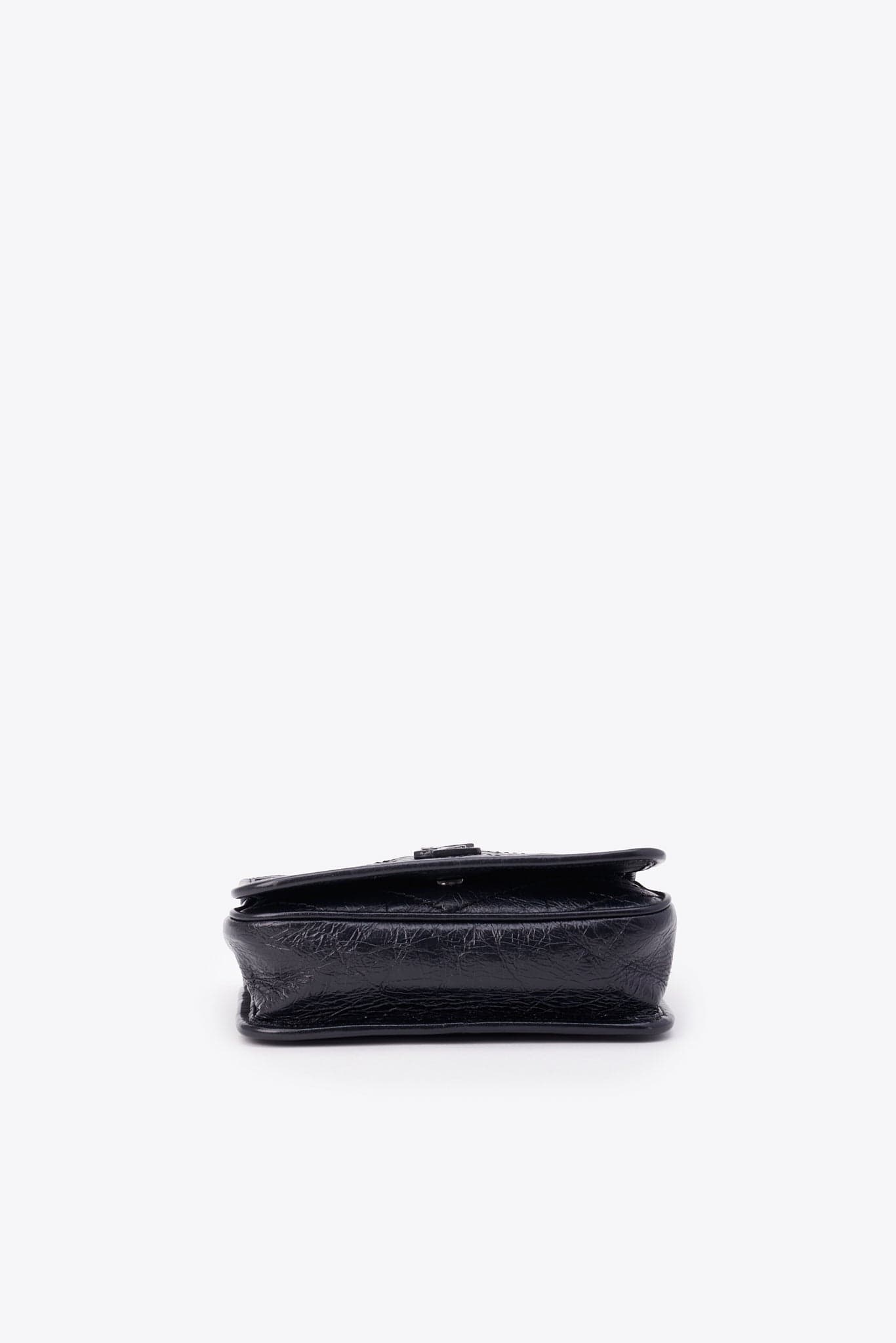 Saint Laurent Niki Medium Chain Bag in Crinkled Black Leather