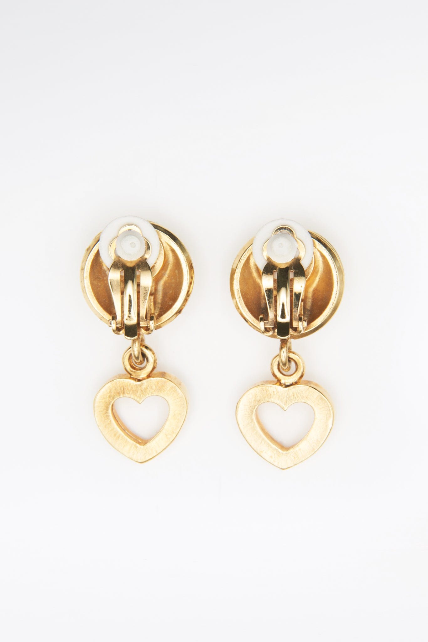 Vintage Gold Celine Heart Drop Earrings