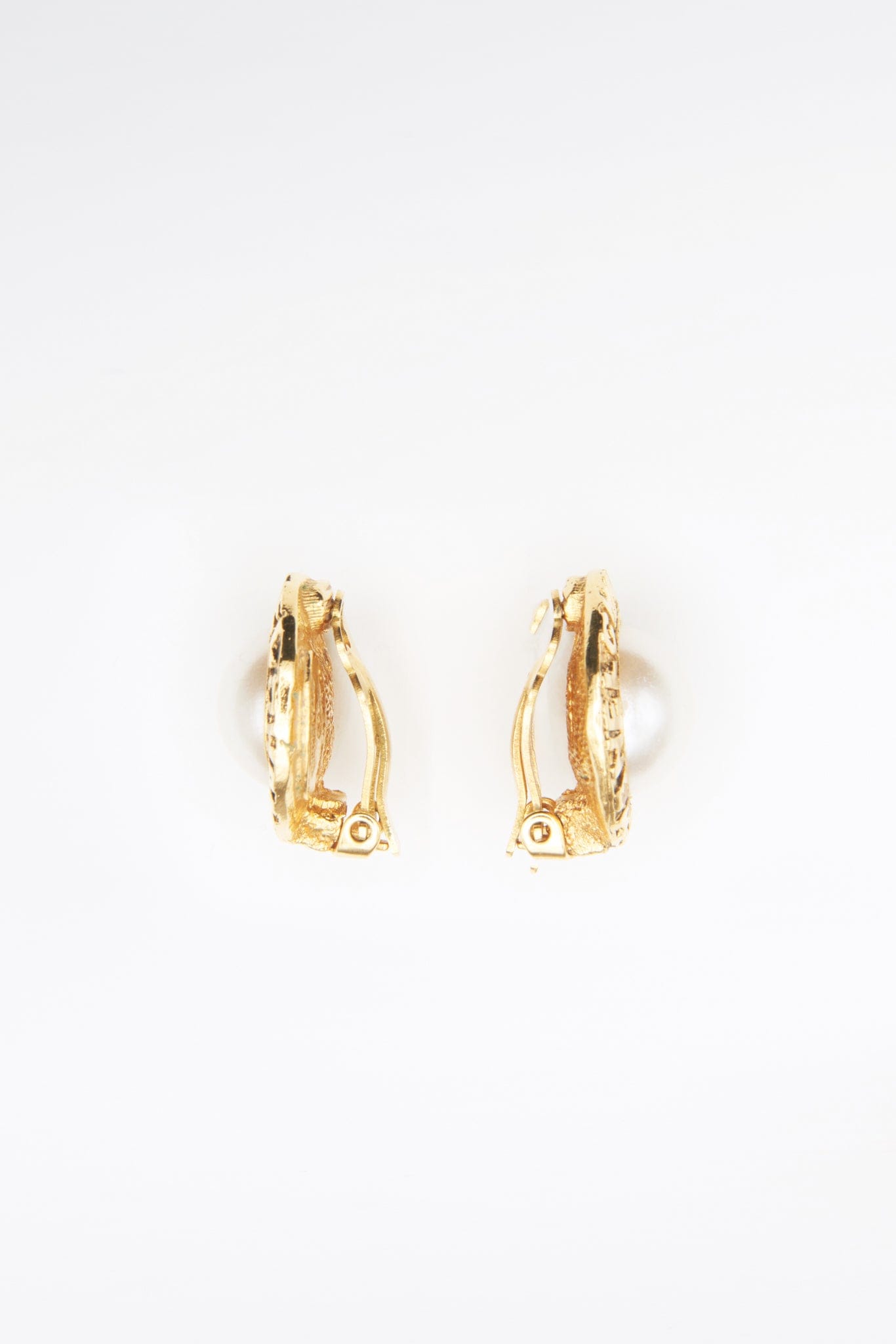 Vintage Chanel Gold and Faux Pearl Earrings