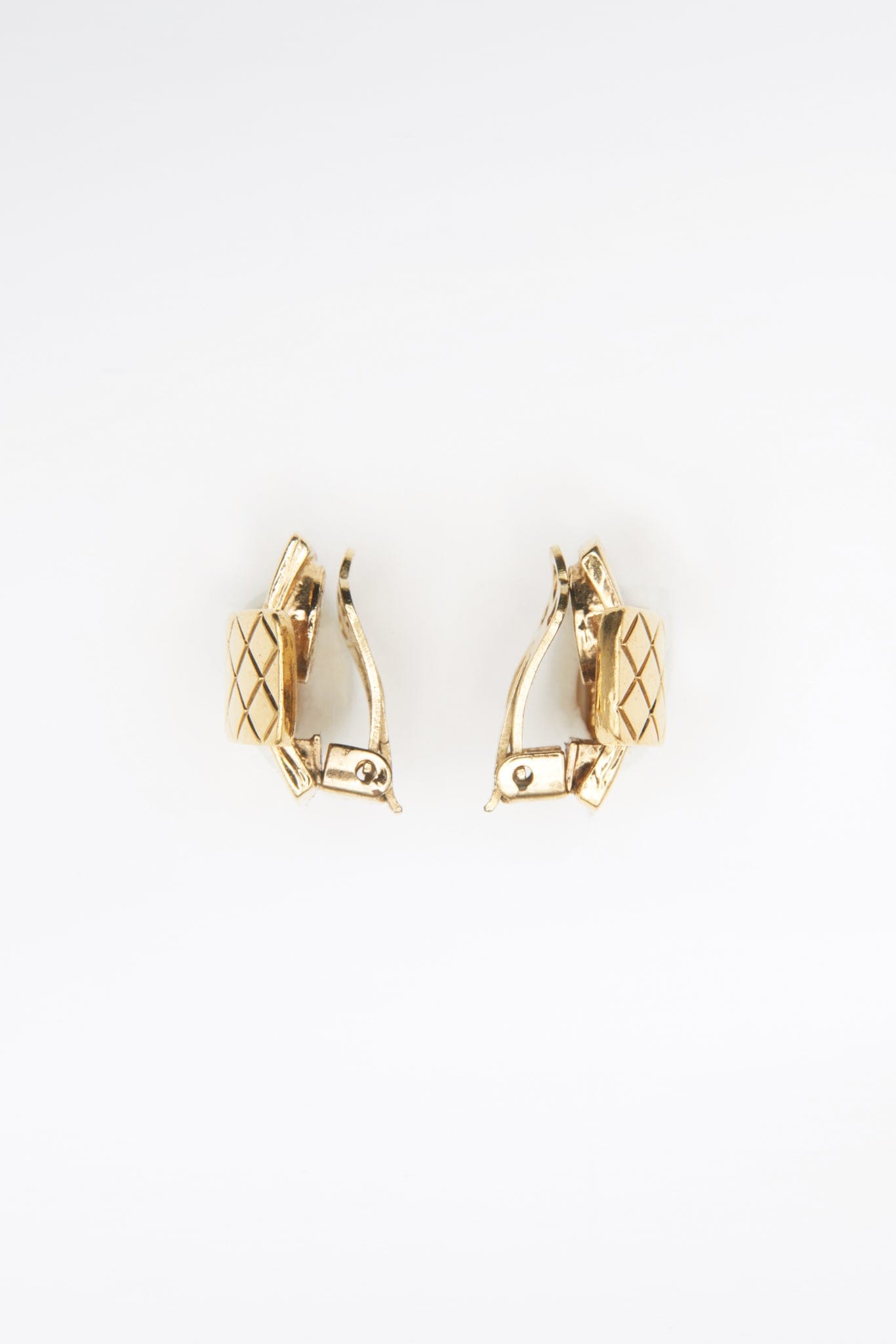 Vintage Gold Celine Quilted Earrings