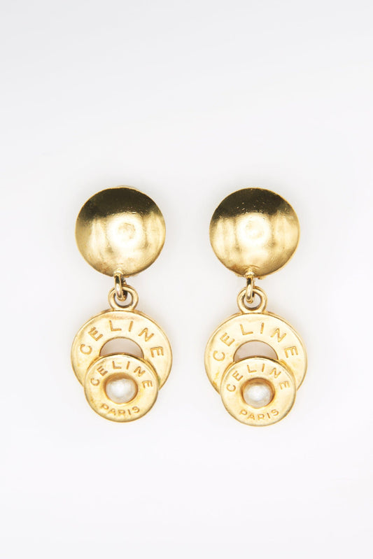 Vintage Gold Celine Drop Earrings