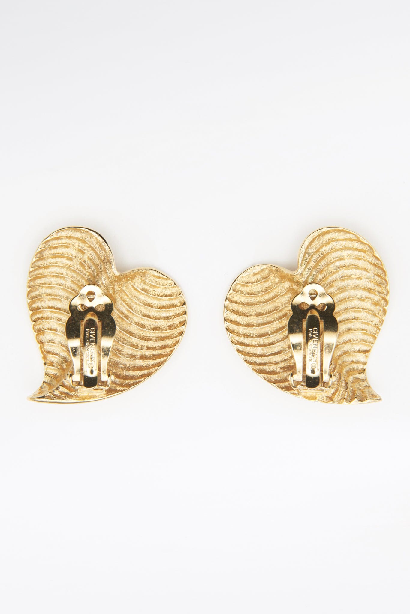 Vintage Gold Givenchy Heart Leaf Earrings