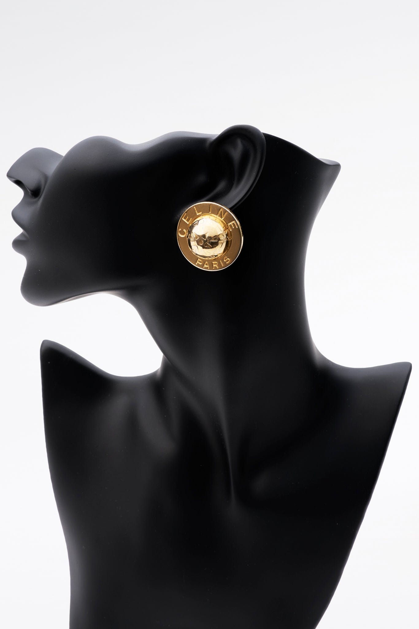 Vintage Gold Celine Ball Earrings