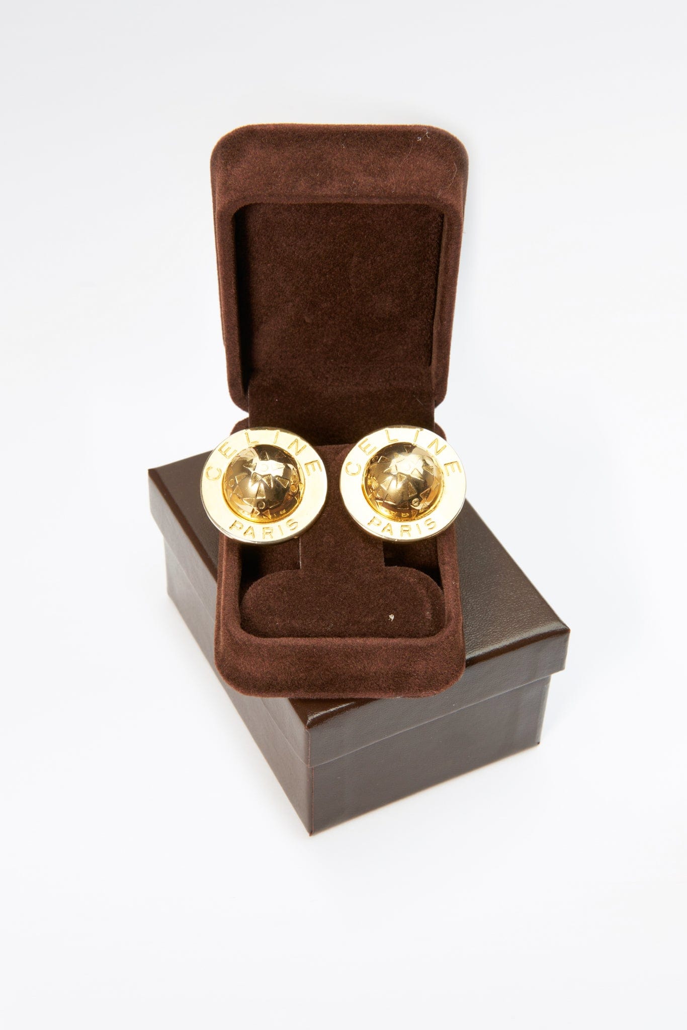 Vintage Gold Celine Ball Earrings