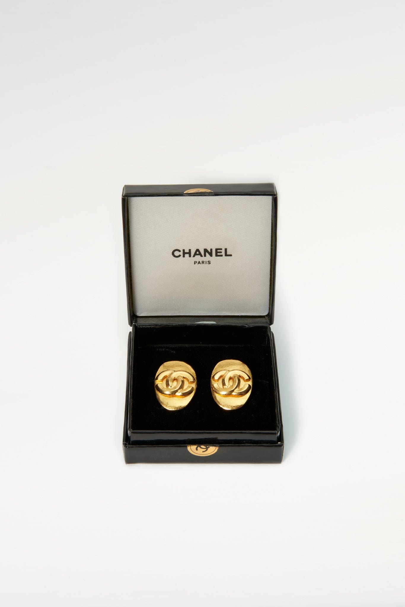 CHANEL Earrings, Authentic CHANEL Gold Tone Clip On, CC Logo, Very Rare,  Vintage, Chic French High Fashion, Gift Idea for Her, Free Shipping