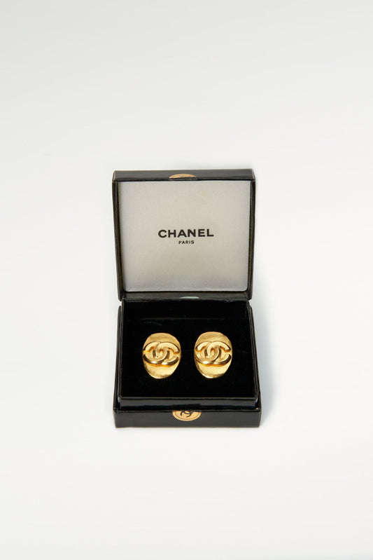 Vintage Chanel CC Oblong Earrings
