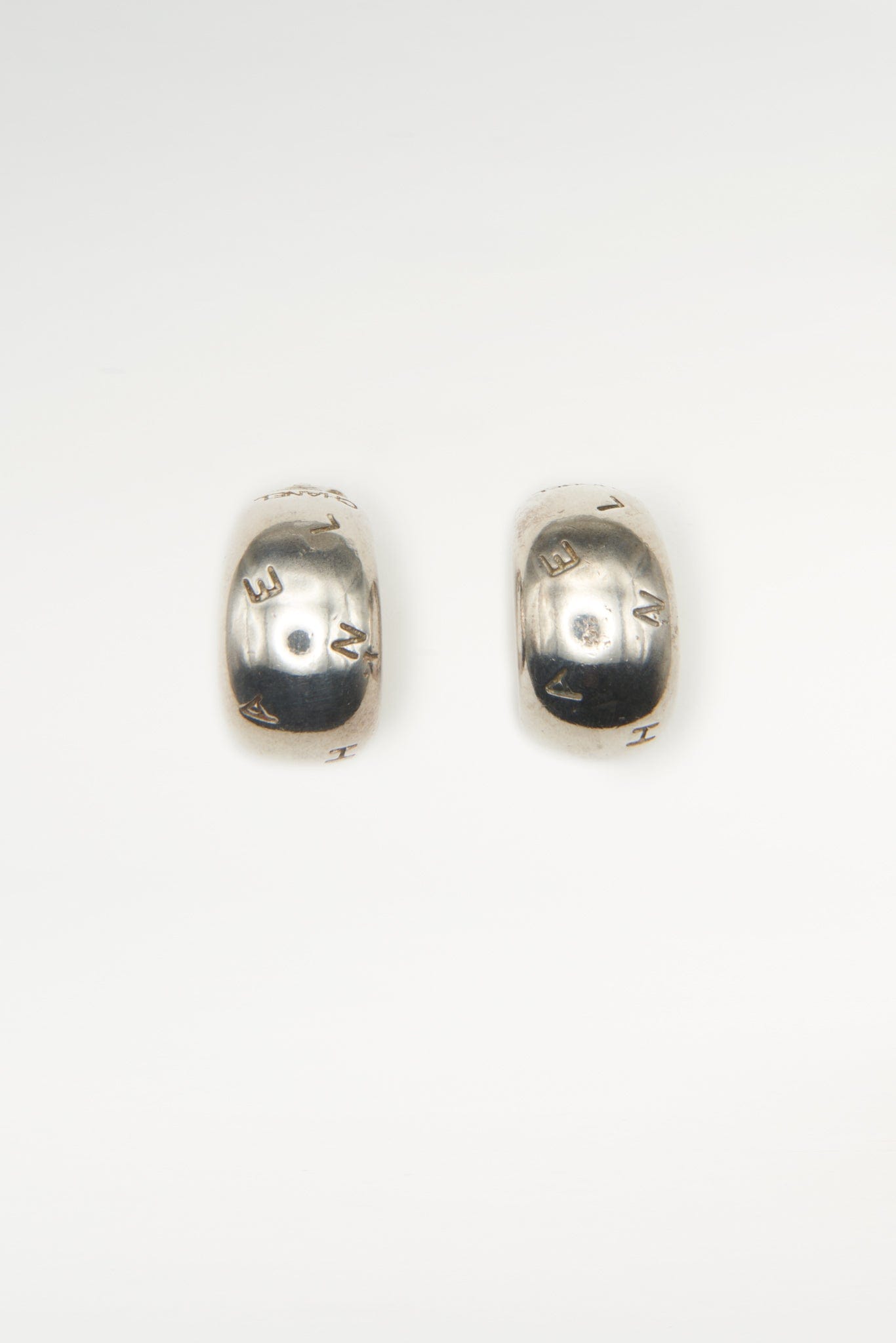 Vintage Chanel Sterling Silver Hoop Earrings
