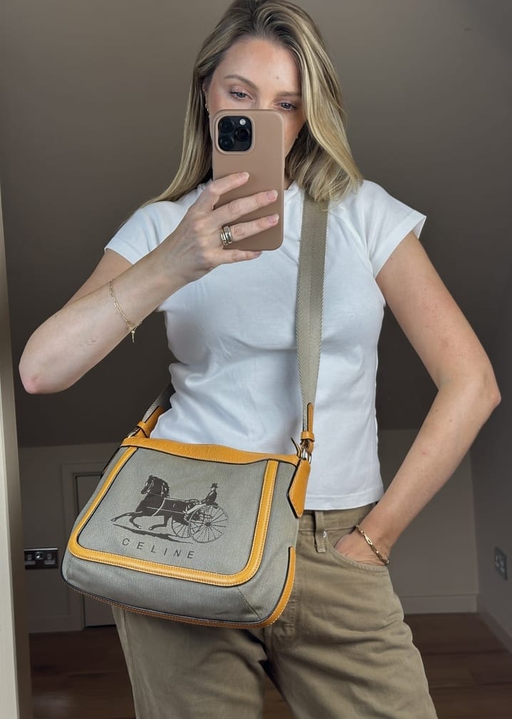 Vintage Celine Sulky Canvas Shoulder Bag