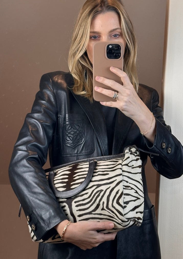 Vintage Prada Zebra Printed Calf Hair Bag