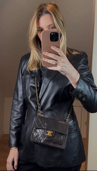 Chanel Small Square Flap Bag in Brown with 24k Gold Hardware (1991–1994)