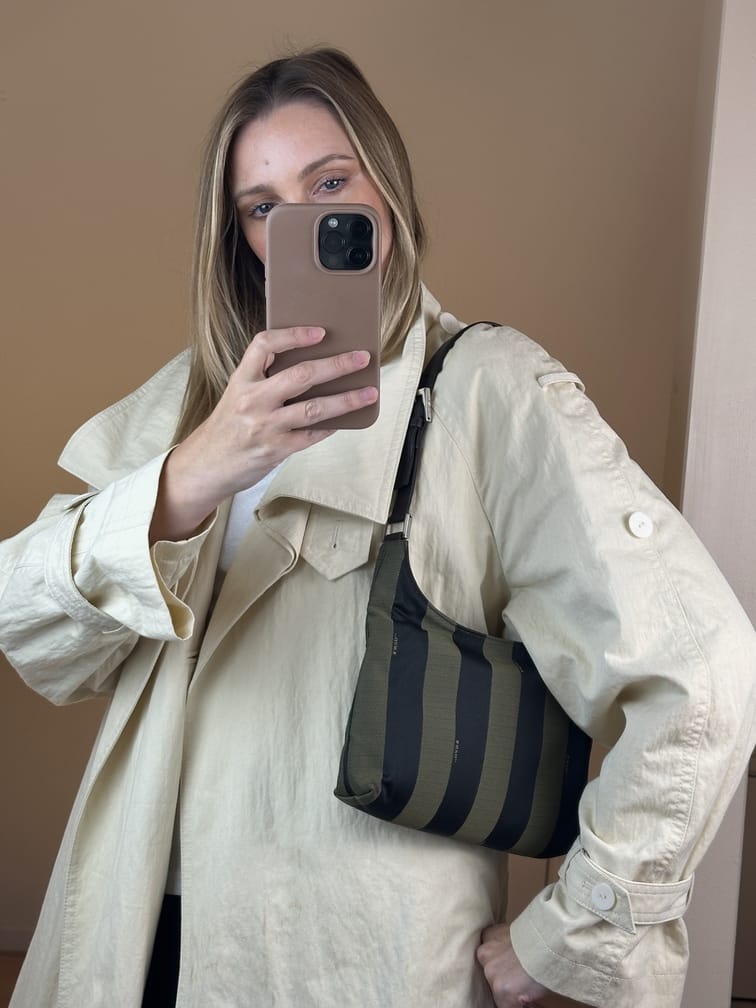 Vintage Fendi Pequin Stripe Shoulder Bag