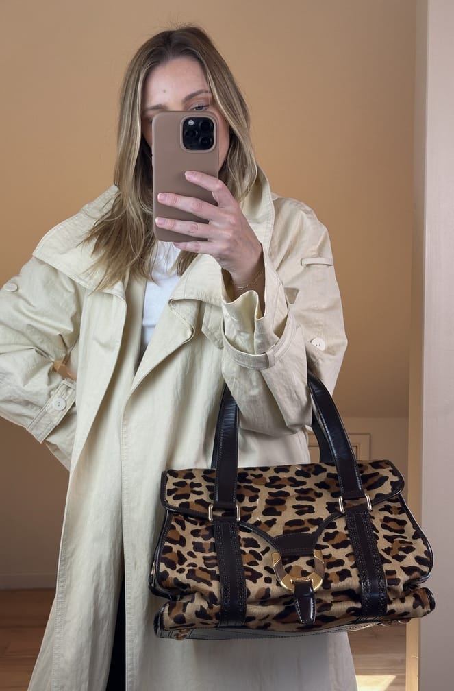 Vintage Celine Leopard Calf Hair Shoulder Bag