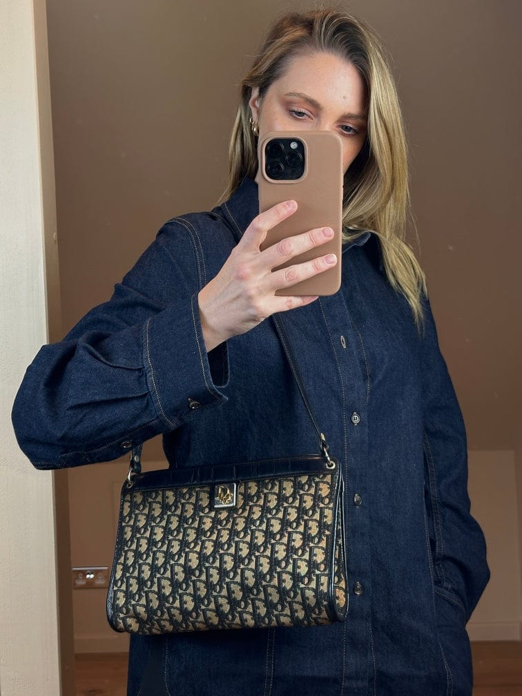 Vintage Christian Dior Oblique Canvas Shoulder Bag – The Hosta