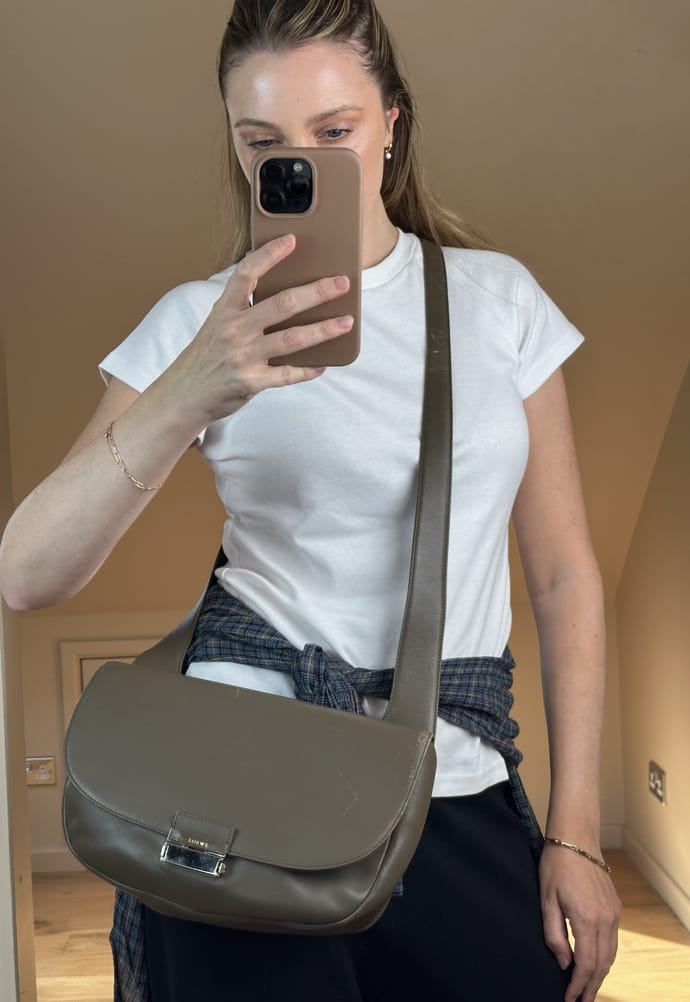 Vintage Loewe Green Leather Crossbody Bag