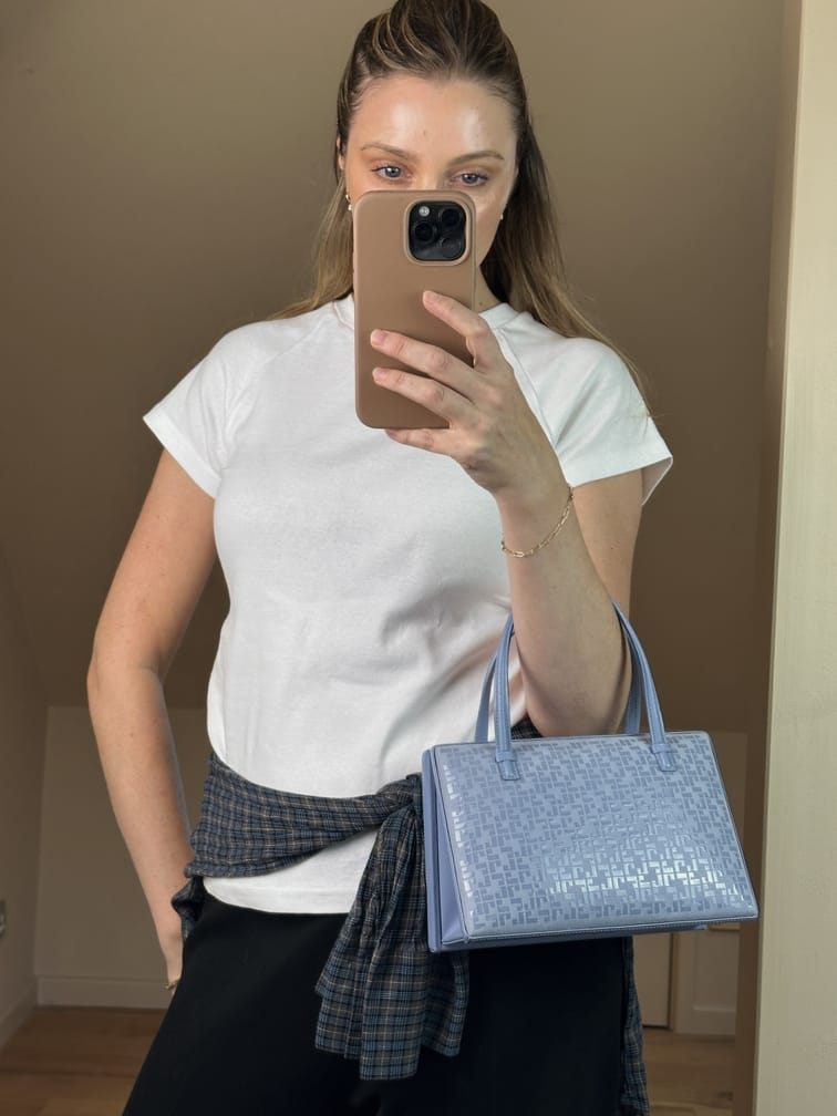 Vintage Loewe Blue Monogram Top Handle Bag