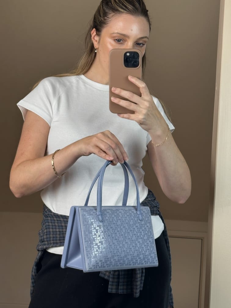 Vintage Loewe Blue Monogram Top Handle Bag
