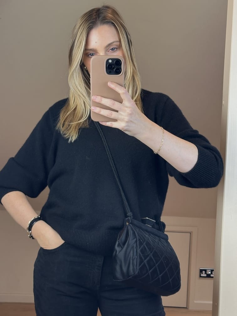 Vintage Prada Black Quilted Satin Frame Bag