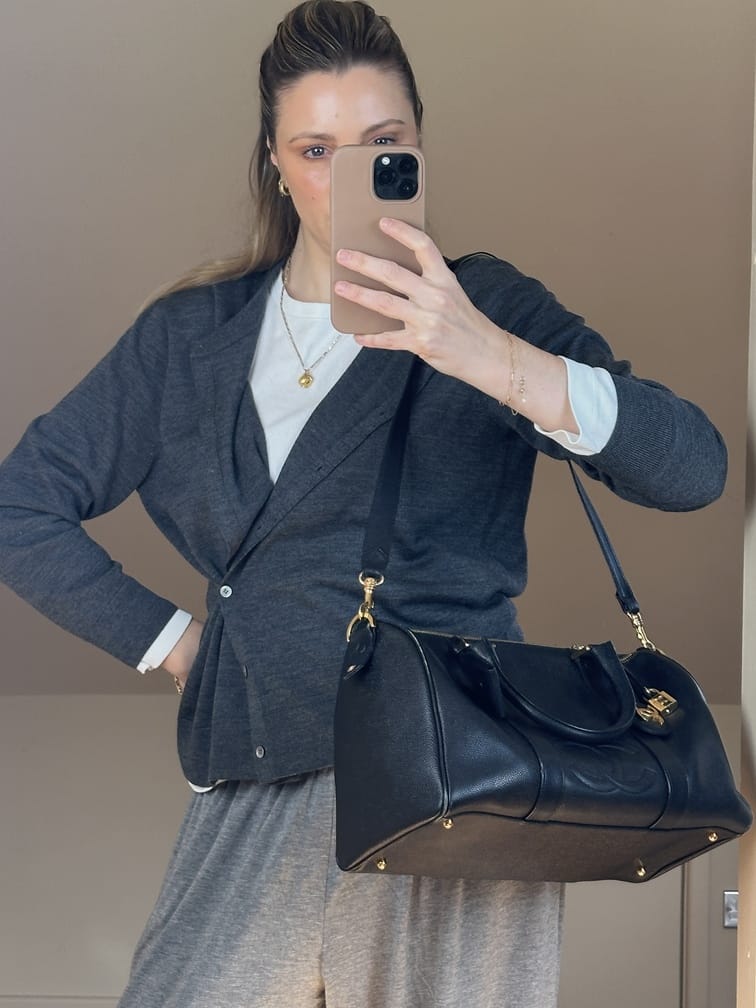 Vintage Chanel Boston Bag Black Caviar Leather With Gold Tone Hardware