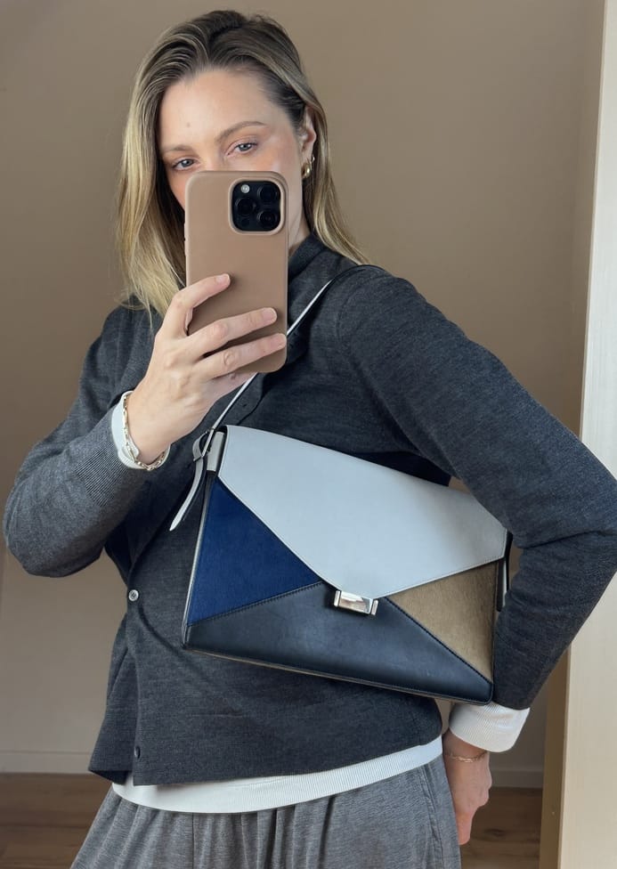 Vintage Céline By Phoebe Philo Tricolour Calf Hair And Leather Shoulder Bag